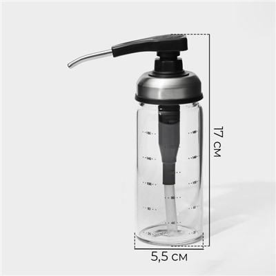 Диспенсер стеклянный для масла с мерной шкалой Magistro «Мист», 200 мл, 5,5×17,5 см