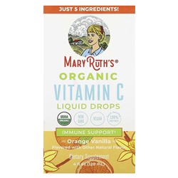 MaryRuth's Органические жидкие капли с витамином С, апельсин и ваниль, 4 жидких унции (120 мл)