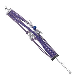 BS168-15 Плетёный браслет Символы Любви, 2см, цвет фиолетовый