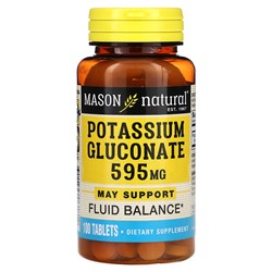 Mason Natural Калия Глюконат - 595 мг - 100 таблеток - Mason Natural