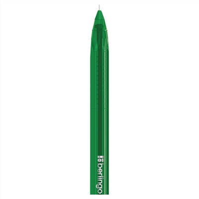 Ручка шариковая Berlingo "Triangle 100T" зеленая, 0,7мм, трехгран., игольчатый стержень CBp_07109