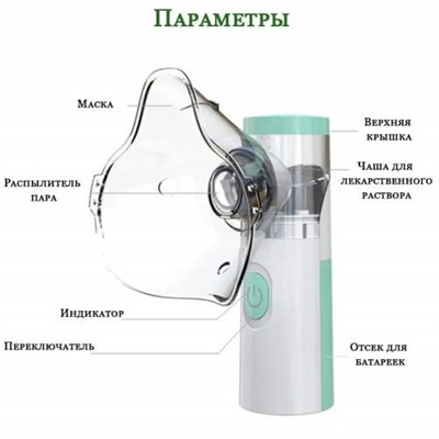 Портативный Ингалятор Небулайзер ультразвуковой Handhe MESH NEBULIZER INSTRUCTION MANUAL 3 режима оптом