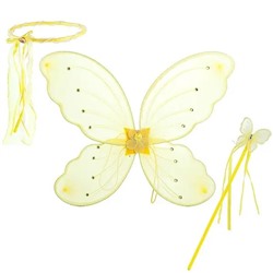 карнав.наб. крылья бабочки двойные, обод, палочка-бабочка со стразами и бусы (Winx) 33см 4цв.