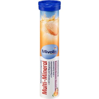 Mivolis Multi-Mineral Brausetabletten SET 3x20 St., Миволис НАБОР Шипучие таблетки Мультиминералы, вкус апельсина и маракуйи, 3х20 шт