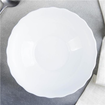 Тарелка глубокая Доляна «Дива», 600 мл, d=17,5 см, стеклокерамика, цвет белый