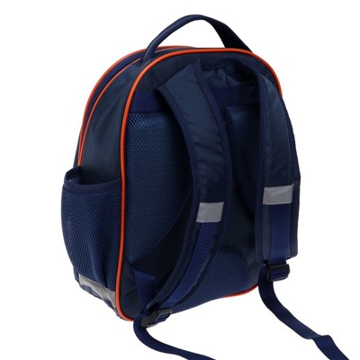Рюкзак школьный, 37 х 27 х 16 см, эргономичная спинка, Calligrata Б "Гонщик", синий