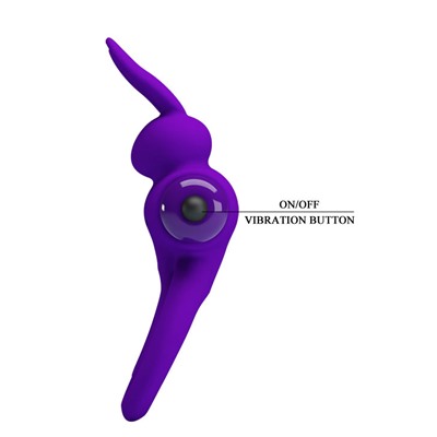 Кольцо эрекционное PRETTY LOVE с подхватом для мошонки и стимулятором для партнерши, с вибрацией