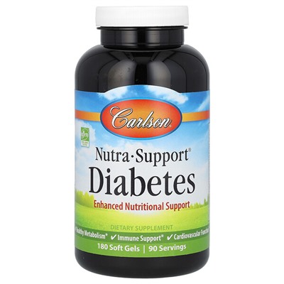 Carlson Nutra-Support, Диабет, 180 мягких таблеток