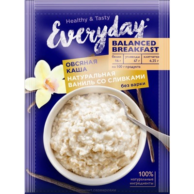 EVERYDAY BALANCED BREAKFAST Каша овсяная ваниль со сливками 40г