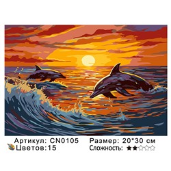 CN0105 Картины по номерам 20*30 цвет.холст