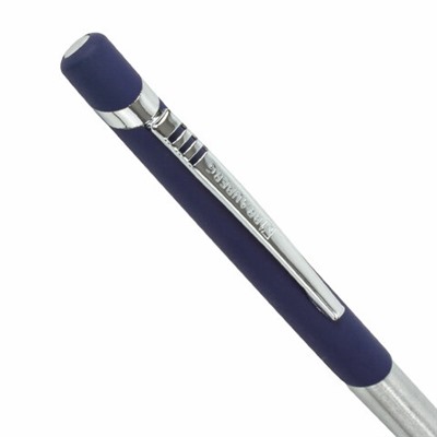Ручка подарочная шариковая BRAUBERG Ottava, СИНЯЯ, корпус серебристый с синим, 143487