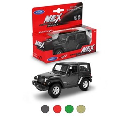 Welly. Машинка 1:38 "Jeep Wrangler Rubicon 2007" пруж. мех., цвет в ассорт. арт.42371HW