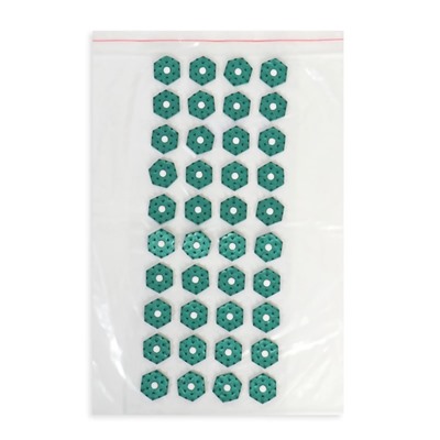 Ипликатор-коврик, основа ПВХ, 40 модулей, 14 × 32 см, цвет прозрачный/зелёный