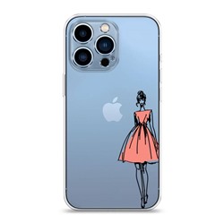 Силиконовый чехол Эскиз девушка в платье на iPhone 13 Pro