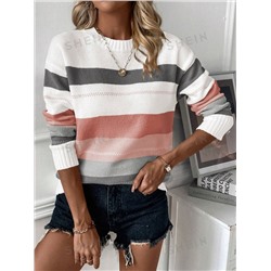 SHEIN LUNE Pullover mit Farbblock, Drop Shoulder