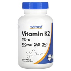 Nutricost Витамин K2 - 100 мкг - 240 капсул - Nutricost