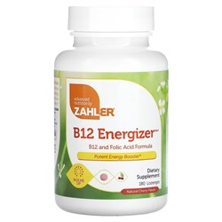 Zahler B12 Energizer, формула B12 и фолиевой кислоты, натуральная вишня, 180 пастилок