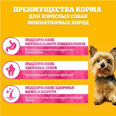 Сухой корм Pedigree для собак мини пород, говядина, 1,2 кг