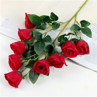 Цветы искусственные "Роза букетная" 4х63 см, бордовый