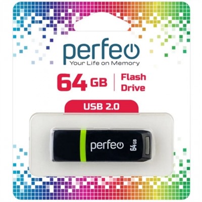 64Gb Perfeo C11 Black USB 2.0 (PF-C11B064)