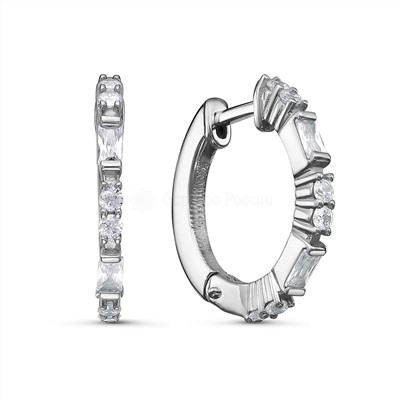 Кольцо из серебра с фианитами родированное 925 пробы к-7240р200