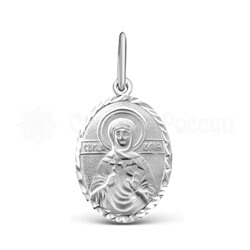 Иконка из серебра с алмазной огранкой родированная - св.Юлия
