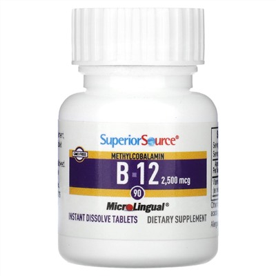 Superior Source Метилкобаламин B-12 - 2500 мкг - 90 таблеток для рассасывания - Superior Source