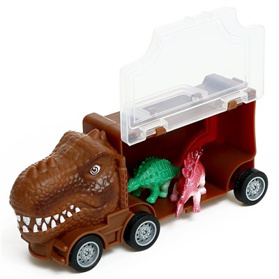 Игровой набор DINO, в комплекте 2 грузовика и динозавры, уценка