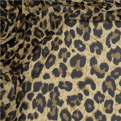 Эластичная трикотажная сетка на отрез леопард №3 цвет коричневый