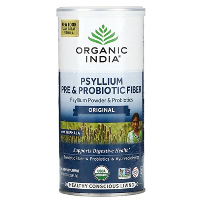 Organic India Псиллиум и Пробиотики, Оригинальный - 283,5 г - Organic India