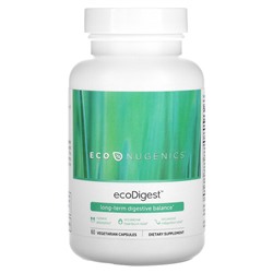 Econugenics ecoDigest, Долгосрочный баланс пищеварения, 60 вегетарианских капсул