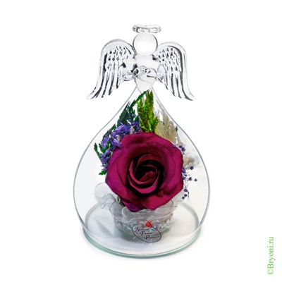 Композиция "Ангел" из натуральных роз (арт. OaSRd) в подарочной упаковке