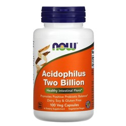 NOW Foods Acidophilus, Два миллиарда, 100 растительных капсул