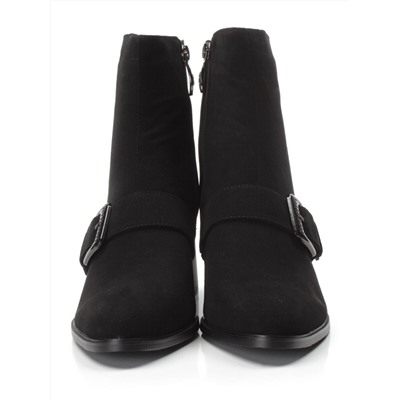 01-PCM347-2 BLACK Ботинки демисезонные женские (натуральная замша, байка)