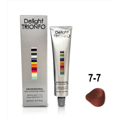ДТ 7-7 крем-краска стойкая для волос, средне-русый медный / Delight TRIONFO 60 мл