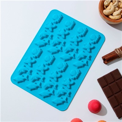 Силиконовая форма для льда и шоколада 32 ячейки Морские приключения