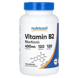 Nutricost Витамин B2, 400 мг, 120 капсул