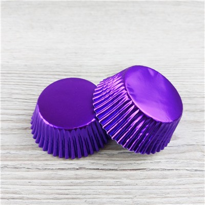 Капсулы бумажные для кексов Фиолетовые металлик 100 шт