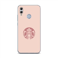 Силиконовый чехол Starbucks розовый на Honor 10 Lite