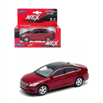 Welly. Машинка 1:38 "Hyundai Sonata" пруж. мех., цвет в ассорт. арт.43717W