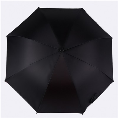 Зонт - трость полуавтоматический «Однотонный», эпонж, двухслойный, 8 спиц, R = 51 см, цвет чёрный/красный