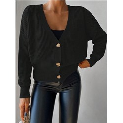 Cardigan mit Drop Shoulder Knopf vorne