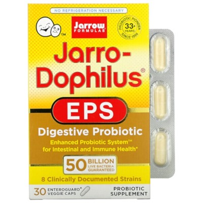 Jarrow Formulas Jarro-Dophilus EPS, 50 миллиардов, 30 вегетарианских капсул Энтерогард - Jarrow Formulas