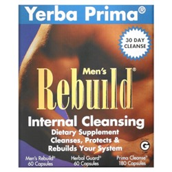 Yerba Prima Men's Rebuild Internal Cleansing, 3 Part Program, 3 Bottles