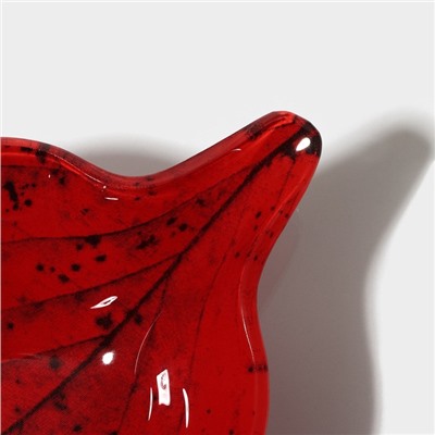 Соусник стеклянный Доляна «Лист», 80 мл, 13×8,1×3,4см, цвет красный