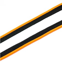 Кант декоративный полоса черный оранжевый 1см МО-494 1 метр