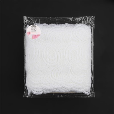 Кружевная эластичная ткань, 180 мм × 23 ± 1 м, цвет белый