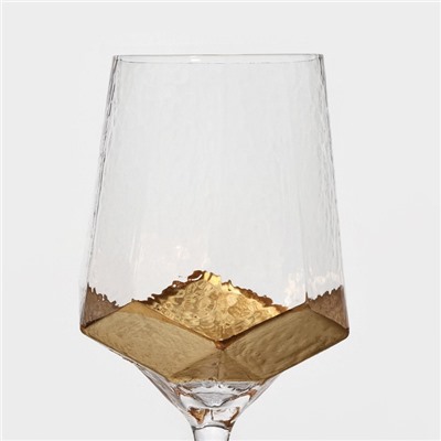 Набор бокалов из стекла для вина Magistro «Дарио», 500 мл, 10×25 см, 6 шт, цвет золотой