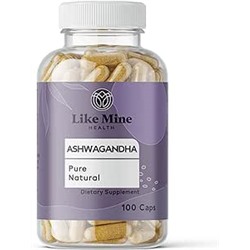 Like Mine Ashwagandha (100 Capsules), No Fillers, Pure & Natural, Herbal Supplement for Women