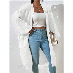 SHEIN Essnce Duster Cardigan mit Zwei Taschen, Drop Shoulder